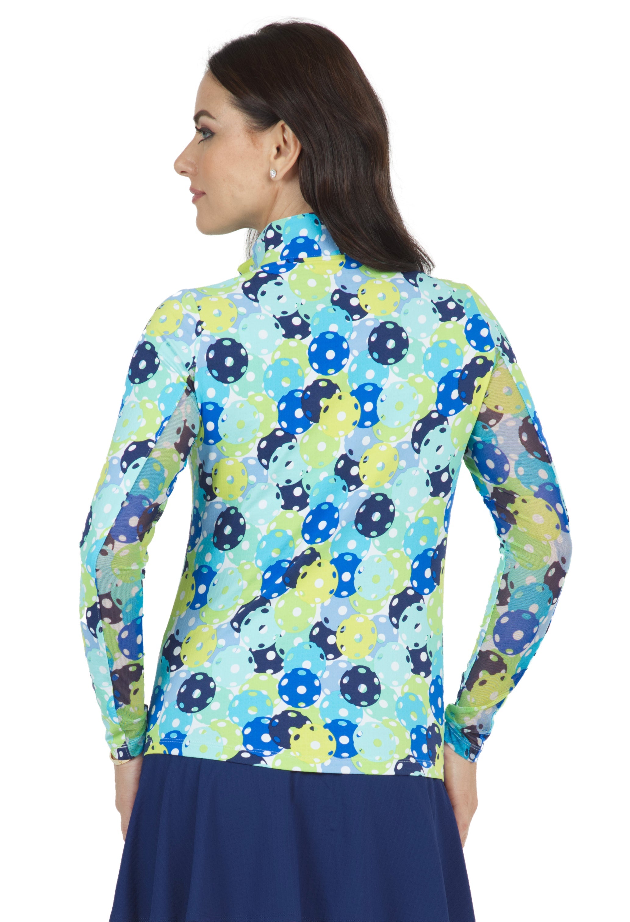 4.0 Print Long Sleeve Mock Neck Top ¨C 10657