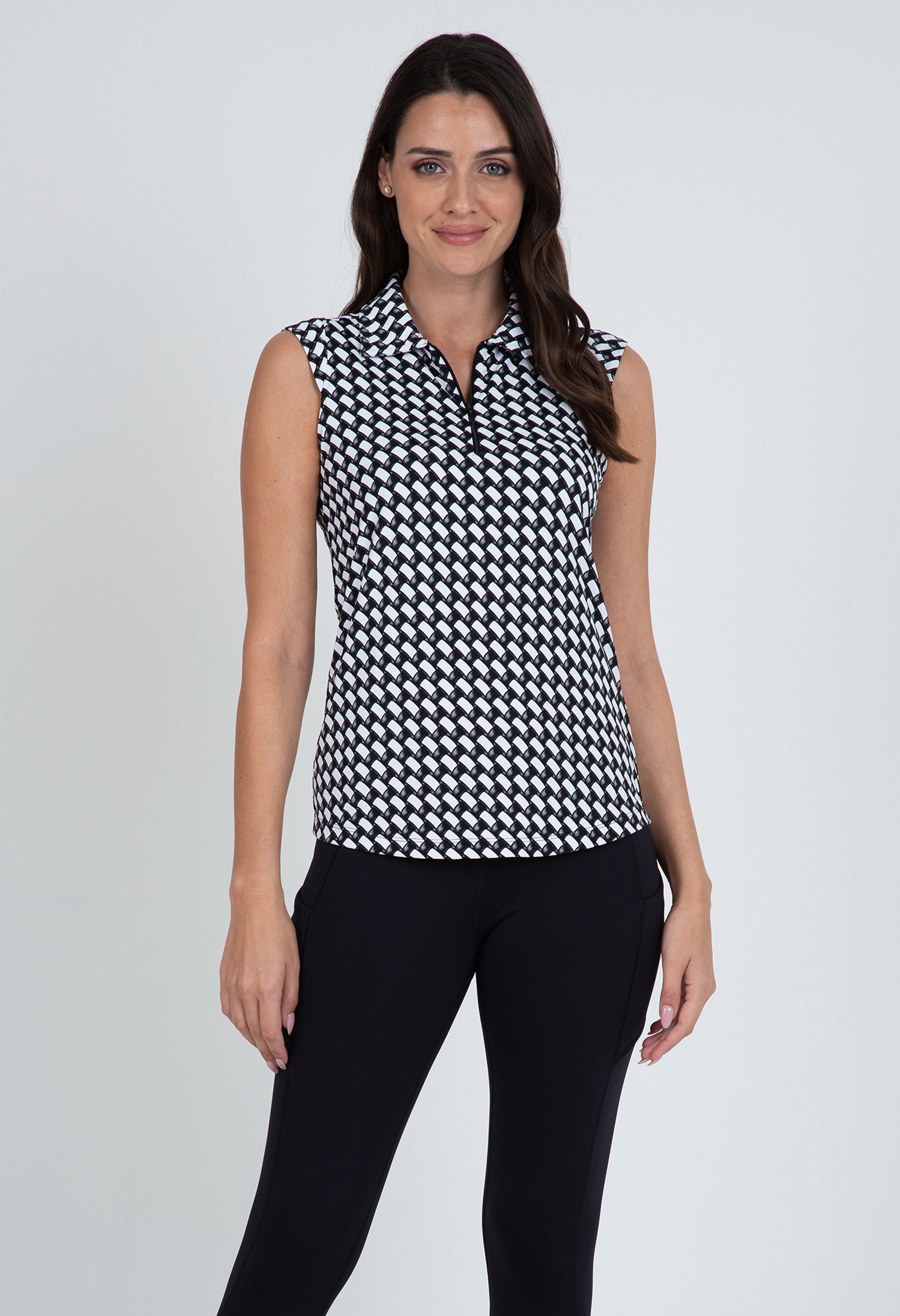 Brooke Print Sleeveless Polo ¨C 14875