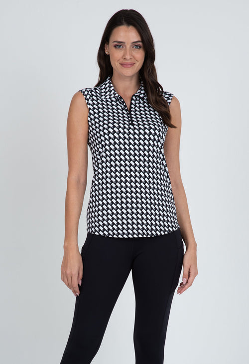 Brooke Print Sleeveless Polo ¨C 14875